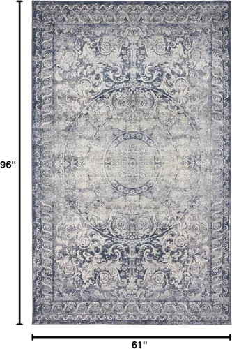 Miniatura 3 de Unique Loom Chateau Collection - Alfombra envejecida, vintage, texturizada, medallón, rústica, tradicional, 5 pies 0 pulgadas x 8 pies 0 pulgadas