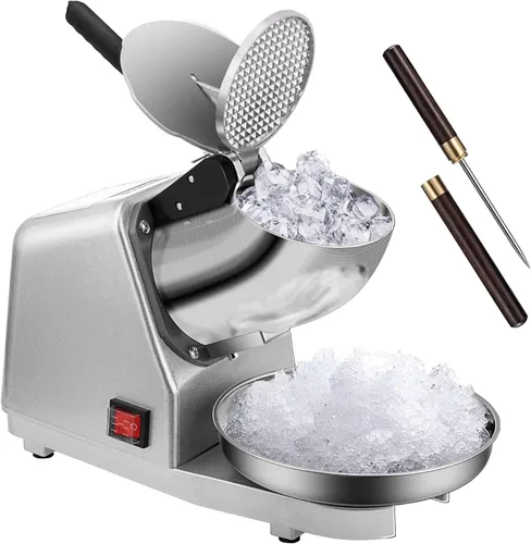 Miniatura 9 de VIVOHOME Picadora de Hielo Eléctrica Trituradora Máquina para Hacer Conos de Nieve Rojo 64.86 kg/hora con Palillo de Hielo para Uso Doméstico
