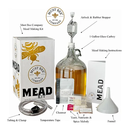 Miniatura 2 de Mead Making Kit – Kit de Mead de 1 galón para hacer tu propio vino de miel con equipo reutilizable – Prepara un delicioso Mead estilo Metheglin