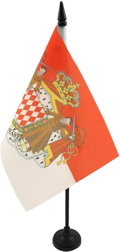 Miniatura 181 de United Kingdon Coat of arms Table Flag 5'' x 8'' - UK - British - England Desk Flag 21 x 14 cm - Black plastic stick and base - AZ FLAG Escudo