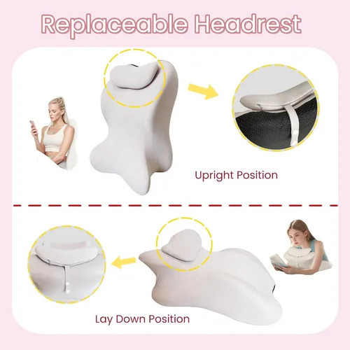 Miniatura 9 de Almohada de cuña ergonómica de espuma viscoelástica para adultos en posición prona, almohada de cama para sentarse, alivio del dolor de espalda