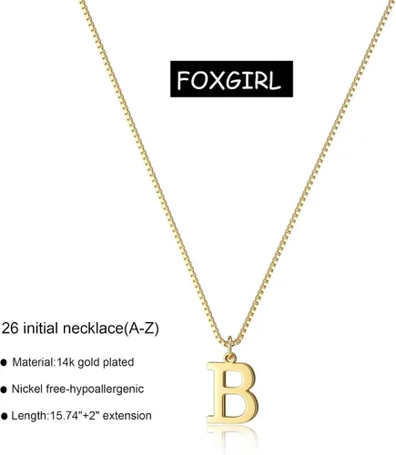 Miniatura 6 de Foxgirl Gold Initial Necklaces for Women Girls, Dainty Gold Letter Necklace Tiny A-Z Pendant Choker Necklace Trendy Cute Personalized Monogram Name