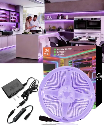 Miniatura 16 de Tira de luces LED COB verde de 10 pies, 24 V, regulable, alta CRI95+, ultra brillante, flexible, tira de luces LED, tira de luces para el día de San