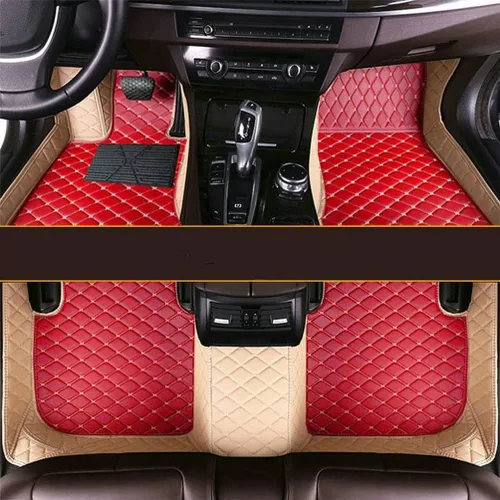 Miniatura 5 de Personaliza las alfombrillas de cuero de protección para todo tipo de clima para automóviles, SUV y camiones según el modelo automotriz (beige)