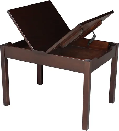 Miniatura 6 de IC International Concepts Mesa juvenil con tapa elevable, almacenamiento oculto, construcción de madera duradera, ideal para salas