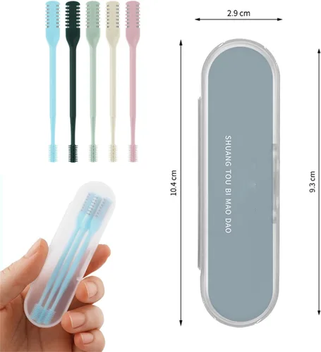 Miniatura 5 de Bloame - Recortador de nariz de doble cabeza con caja de almacenamiento, giratorio de 360 grados, lavable con cepillo de limpieza, implemento