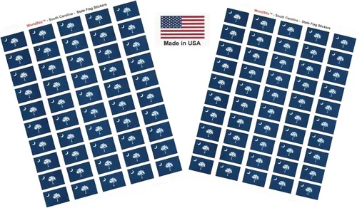 Miniatura 110 de 100 calcomanías de la bandera de Alaska; 1.5" x 1" hechas en Estados Unidos, calcomanías autoadhesivas de la bandera del estado para álbumes