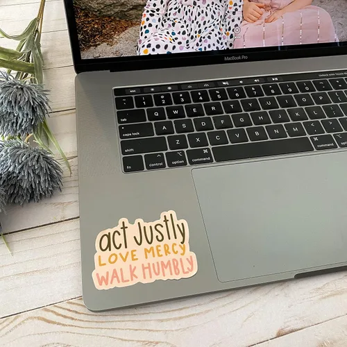 Miniatura 3 de Swaygirls Pegatina cristiana Adhesivo de fe religiosa Actúa con justicia, ama la misericordia, camina humildemente Calcomanías de Dios o Jesús
