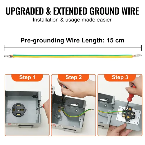 Miniatura 7 de VEVOR Caja de toma de corriente RV de 50 amperios, 125/250 voltios, caja de receptáculo cerrada para exteriores con cerradura, NEMA 14-50R, panel