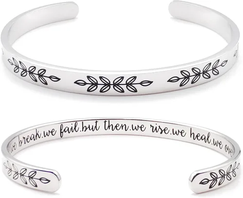 Miniatura 147 de Pulseras inspiradoras para mujer, joyería de acero inoxidable, con refranes, pulsera motivacional con mensaje oculto, pulseras grabadas para mejor