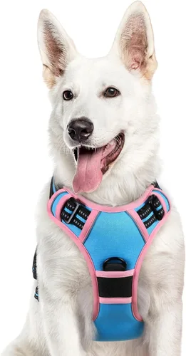 Miniatura 26 de Eagloo Arnés para perro pequeño, sin tirones, chaleco de servicio con tiras reflectantes y asa de control, ajustable y cómodo para caminar, arnés
