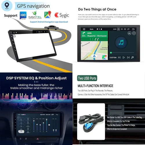 Miniatura 5 de Android 10.0 Double Din 9 Inch Car Stereo Audio 1080P Touchscreen in-Dash GPS Navigation Head Unit WiFi/Bluetooth/FM Radio for Chevrolet Epica