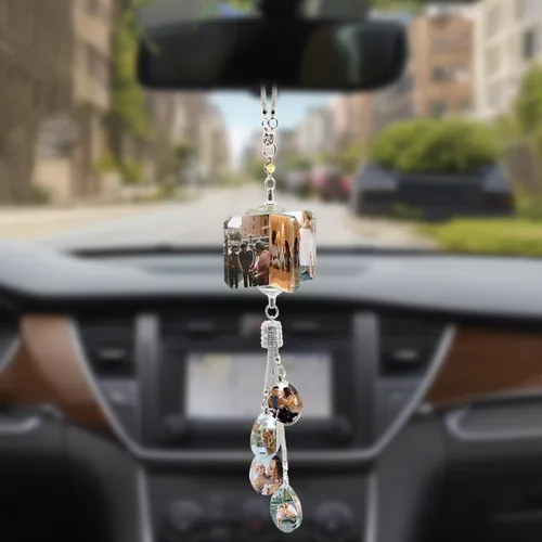Miniatura 6 de Accesorios de coche colgantes de cristal con foto personalizada para mujeres y hombres, imágenes personalizadas para espejo retrovisor del STYLE 14