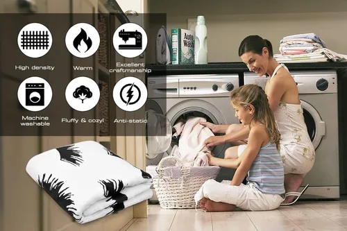 Miniatura 9 de Manta de pestañas en blanco y negro para sofá (50 x 60 pulgadas), manta de franela suave para decoración de habitaciones de pestañas, ropa de cama