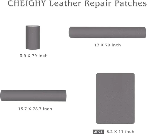 Miniatura 7 de CHEIGHY Kit de reparación de cuero, parche de reparación de cuero autoadhesivo para muebles, kit de reparación de vinilo de 15.7 x 79 pulgadas
