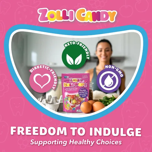 Miniatura 5 de Zolli Ball Popz Clean Teeth - Caramelos sin azúcar, sin colorantes, aptos para dieta keto y diabéticos, golosinas aprobadas por dentistas para niños