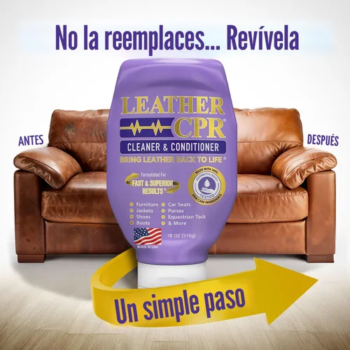 Miniatura 6 de Limpiador y acondicionador de cuero Leather CPR 18oz - Limpia, acondiciona, restaura y protege muebles de cuero, bolsos, asientos de coche