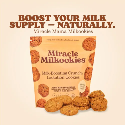 Miniatura 3 de Miracle Mama Milkookies - Galletas de lactancia, avena y nuez y cereza, sin lácteos, sin soja, sin gluten, veganas, suministro de leche con avena