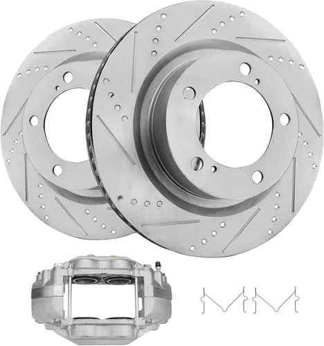 Miniatura 19 de Detroit Axle - Rotores de freno delanteros perforados y ranurados + repuesto de pinza de freno lateral del conductor para Honda Odyssey Acura MDX