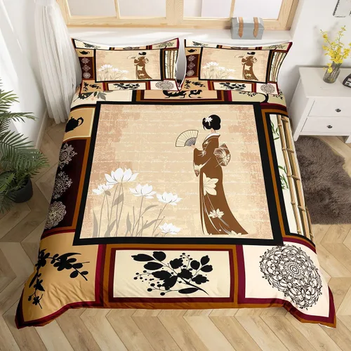 Miniatura 35 de Erosebridal Juego de ropa de cama de faro, tamaño individual, funda de edredón náutica de gaviota, funda de edredón con estampado de paisaje marino