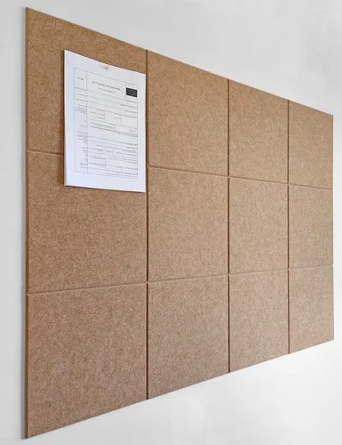 Miniatura 4 de Tabla de corcho alternativa de 24 x 36 pulgadas, paquete de 6 azulejos de pared de fieltro con pestañas adhesivas extraíbles seguras, tableros
