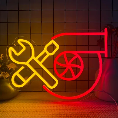 Miniatura 10 de Letrero de neón de Check Engine, decoración de garaje, letreros de neón LED para decoración de pared, letreros de neón personalizados para sala