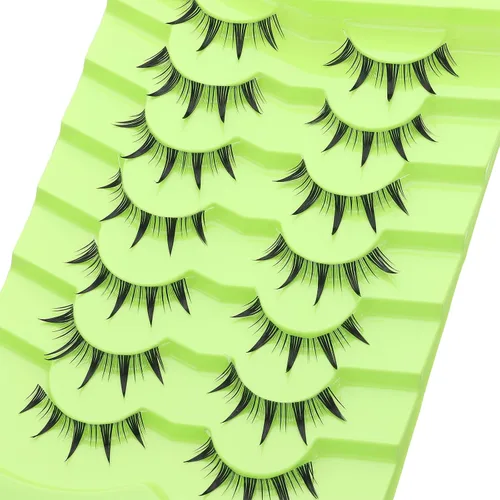 Miniatura 5 de 7 pares de pestañas manga de aspecto natural, pestañas postizas onduladas y puntiagudas de estilo anime, pestañas postizas de cosplay