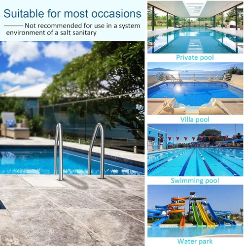 Miniatura 4 de DOEL Escalera de piscina, escalera antideslizante de 3 escalones de acero inoxidable para piscina interior/exterior, fácil montaje y escalada