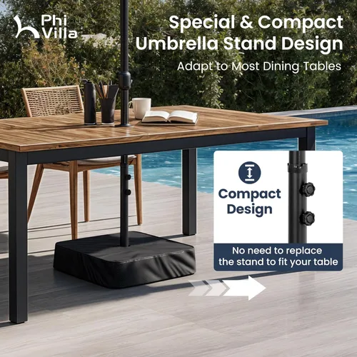 Miniatura 4 de Sombrilla para patio PHI VILLA de 15 pies, doble cara, para uso en exteriores, tamaño extra grande con manivela, base de sombrilla incluida (azul)