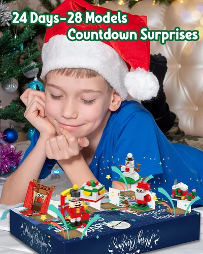 Miniatura 7 de COOLTUNE Calendario de Adviento 2023 para niños, 24 días de bloques de construcción de Navidad, juego de cuenta regresiva, sorpresa diaria, regalos