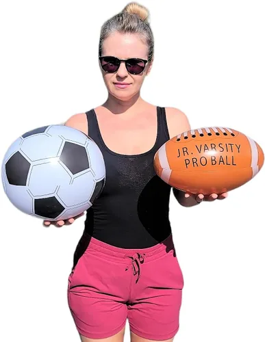 Miniatura 2 de Zugar Land Surtido de pelotas de playa deportivas de 16 pulgadas (fútbol, pelota de fútbol, béisbol y baloncesto) juguete inflable para fiesta