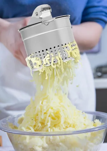 Miniatura 3 de GloTika Ricer de papas grande de 15 onzas con 3 discos intercambiables, triturador de papas de acero inoxidable resistente con mango ergonómico