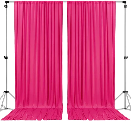 Miniatura 14 de AK TRADING CO. Cortinas de telón de fondo de poliéster IFR de 10 pies x 8 pies con bolsillos para varillas - Cortinas para decoración de ventana