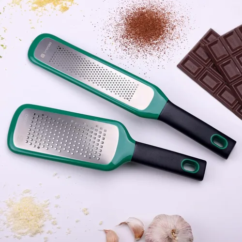 Miniatura 7 de linoroso Juego de 2 ralladores de limón y queso - Herramienta de cocina de mano para queso, ajo, jengibre, nuez moscada, chocolate, frutas, hoja