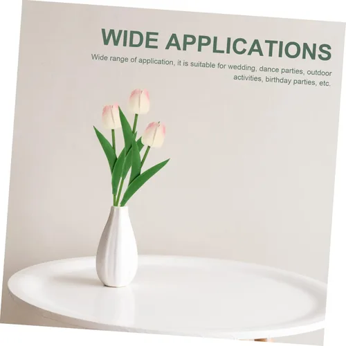 Miniatura 4 de IMIKEYA 10 piezas de tulipán de imitación de tacto de tulipán, flores de tulipán falso, flores artificiales para fotografía de flores, flores