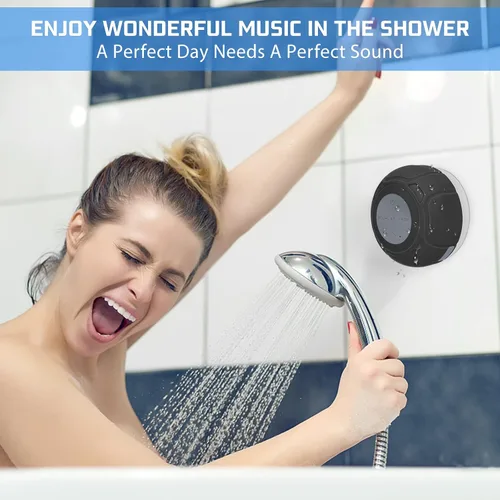 Miniatura 2 de Altavoz de ducha Bluetooth impermeable portátil inalámbrico resistente al agua altavoz ventosa, micrófono integrado regalos para niños altavoz
