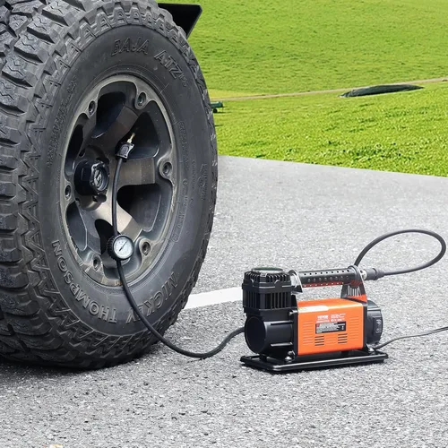 Miniatura 8 de VEVOR - Inflador de neumáticos portátil de 12V, compresor de aire de servicio pesado de 7.06 CFM, bomba de aire todoterreno de 150 PSI