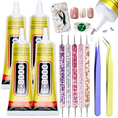 E8000 Super Glue Clear, Mejorar Joyería B-7000 Pegamento para joyería de diamantes de imitación de tela pegamento fuerte adhesivo para arte de uñas,
