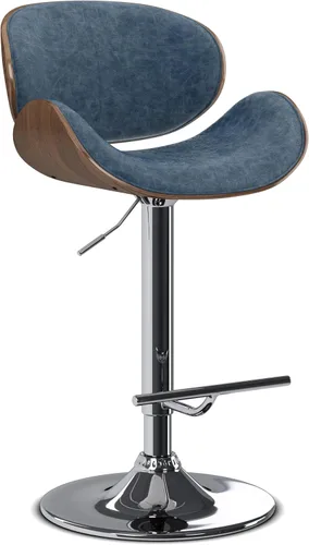 Miniatura 16 de SIMPLIHOME Marana - Taburete de bar giratorio ajustable, altura del asiento de 37 a 45 pulgadas, taburete tapizado en piel sintética vegana negra