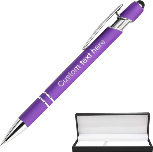 Miniatura 15 de Bolígrafos personalizados a granel con punta de lápiz capacitivo, bolígrafos personalizados de 0.020 in con nombre, logotipo o mensaje grabado