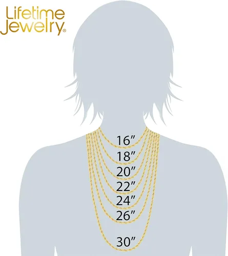 Miniatura 7 de LIFETIME JEWELRY Collares de cadena de eslabones cubanos biselados chapados en oro real de 24 quilates 0118in 0236in y 0374in