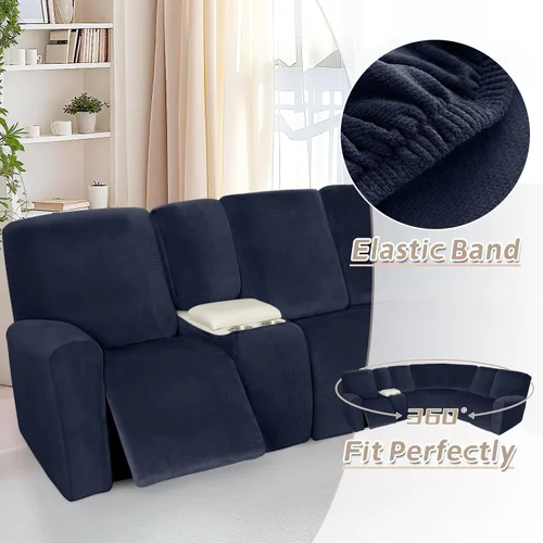 Miniatura 268 de Arfntevss Fundas de sofá seccional reclinable de terciopelo, Funda de sofá seccional de esquina para sofá reclinable, Funda elástica suave