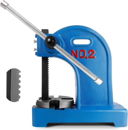 Prensa de árbol manual de 2 toneladas con rueda de mano, altura máxima de 8.5 pulgadas, prensa manual de hierro fundido para escritorio, máquina de