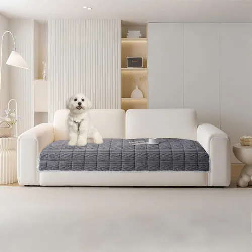 Miniatura 16 de HANDONTIME Funda de sofá de algodón suave apta para mascotas, elegante funda de sofá para mascotas con bordado, protector de sofá para perros