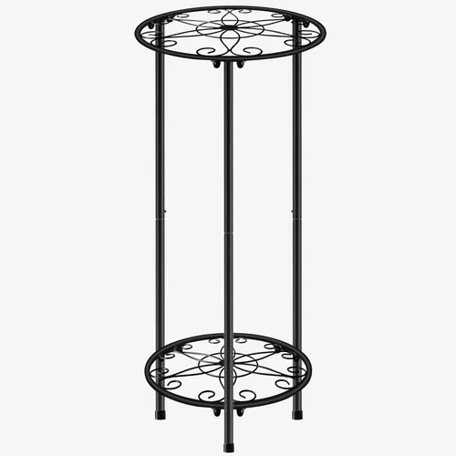 CASIMR - Soporte para plantas para interiores y exteriores, estante de metal inoxidable para flores, 2 niveles de 23.9 pulgadas, soporte alto para
