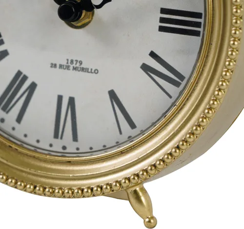 Miniatura 8 de NIKKY HOME Reloj de mesa dorado, reloj de estante y escritorio silencioso sin tictac, funciona con pilas, diseño clásico, decoración decorativa