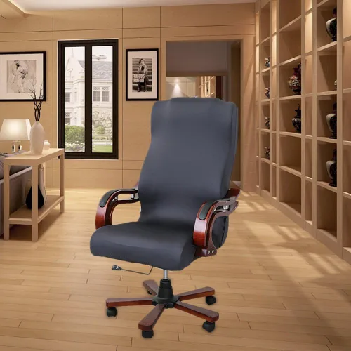Miniatura 6 de JIAN YA NA Funda para silla giratoria de computadora, de poliéster, elástica, para escritorio, oficina, protector de asiento elástico, tamaño L