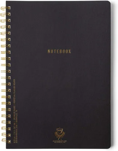 Miniatura 12 de DesignWorks Ink Cuaderno de papel texturizado de doble alambre, planificador diario y diario de escritura de tapa suave, 160 páginas perforadas a