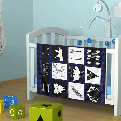 Miniatura 2 de Manta de bebé personalizada con nombre de la selva, manta de bebé personalizada para niños, manta personalizada de regalo para bebé niño, regalo