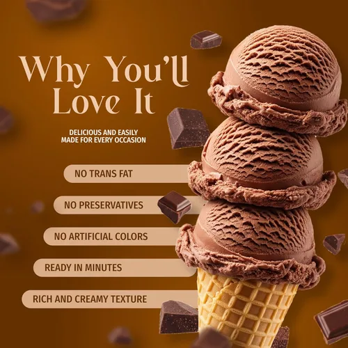 Miniatura 3 de Triple Scoop - Mezcla de helado de chocolate prémium para hacer helados. Simple, fácil, delicioso. De mezcla gourmet a máquina en 5 minutos, hace 2